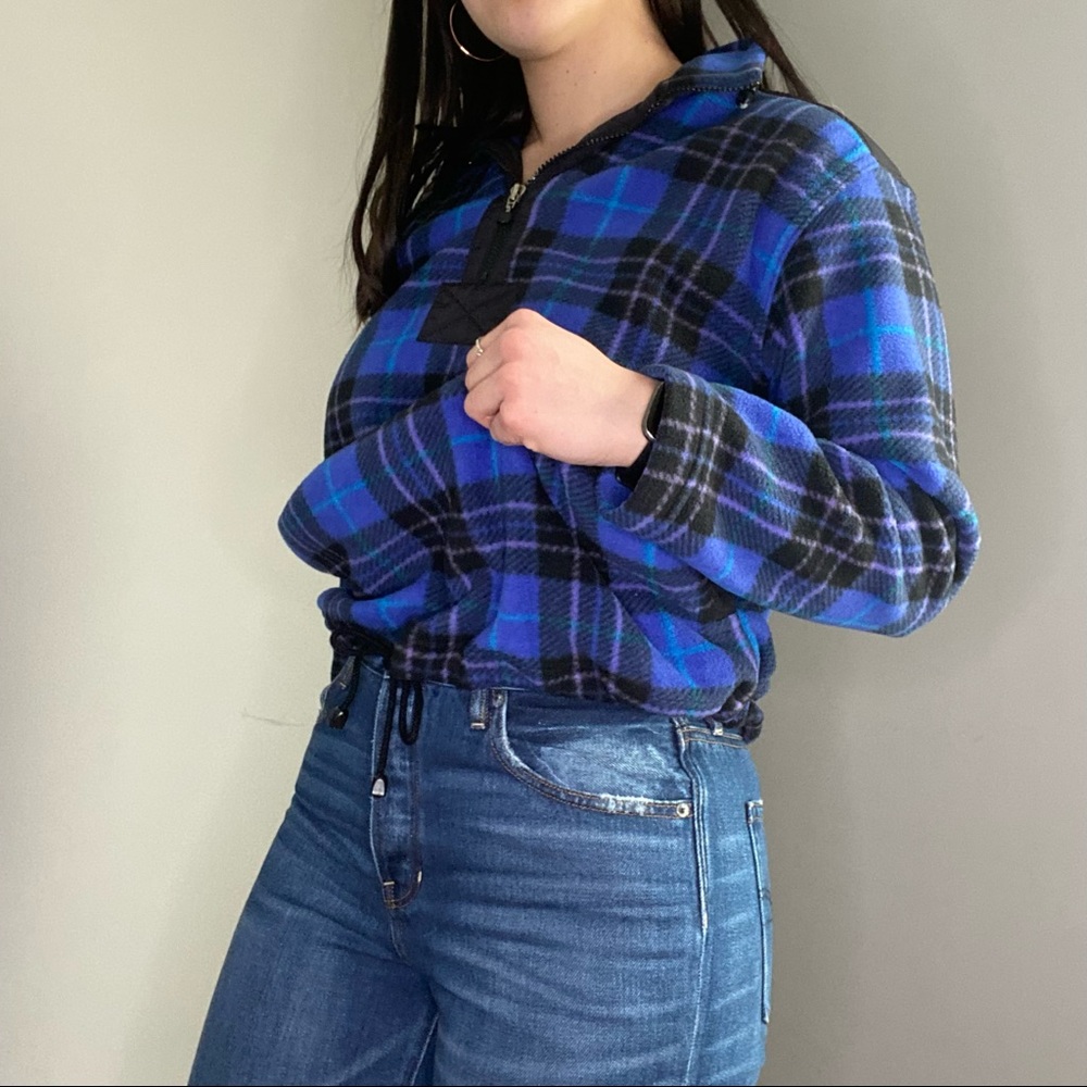 Vintage Sigrid Olsen Sport Gorpcore Fleece Plaid Pullover Jacket Size Small - Picture 10 of 14